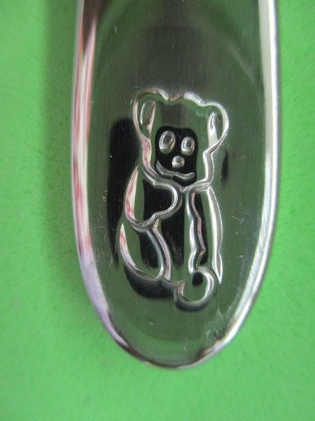 (KB5518) Kinderbestek Teddy vork, Ophalen of Verzenden, Gebruikt