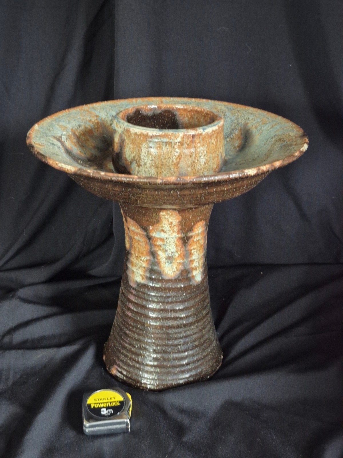 Prachtige zeer grote vaas 34 cm voor o.a. ikebana. keramiek, Huis en Inrichting, Gebruikt, 34 cm, Ophalen of Verzenden, Steen/keramiek