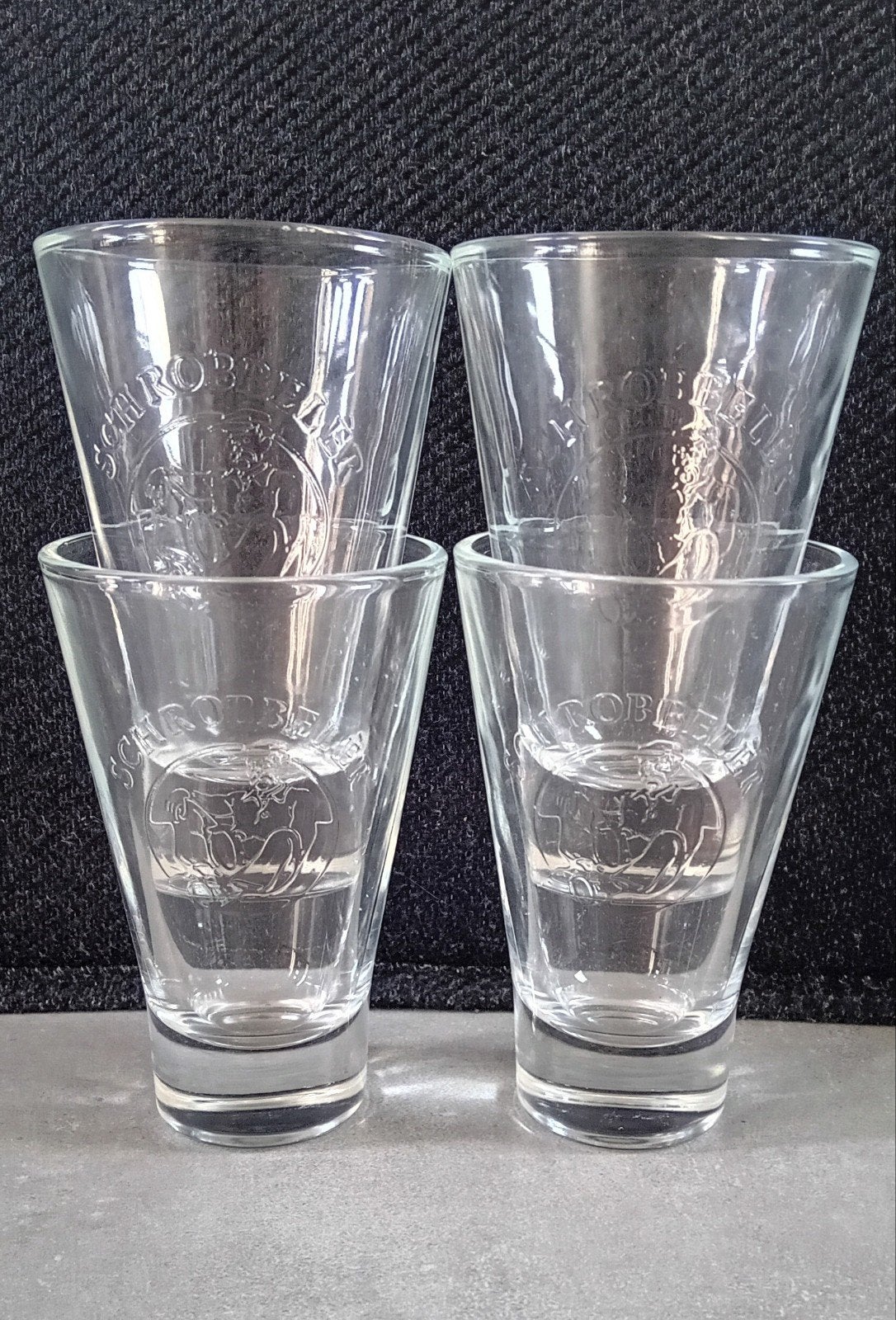 4 Schrobbelèr glazen 150 ml, Glas of Glazen, Nieuw, Ophalen of Verzenden, Glas