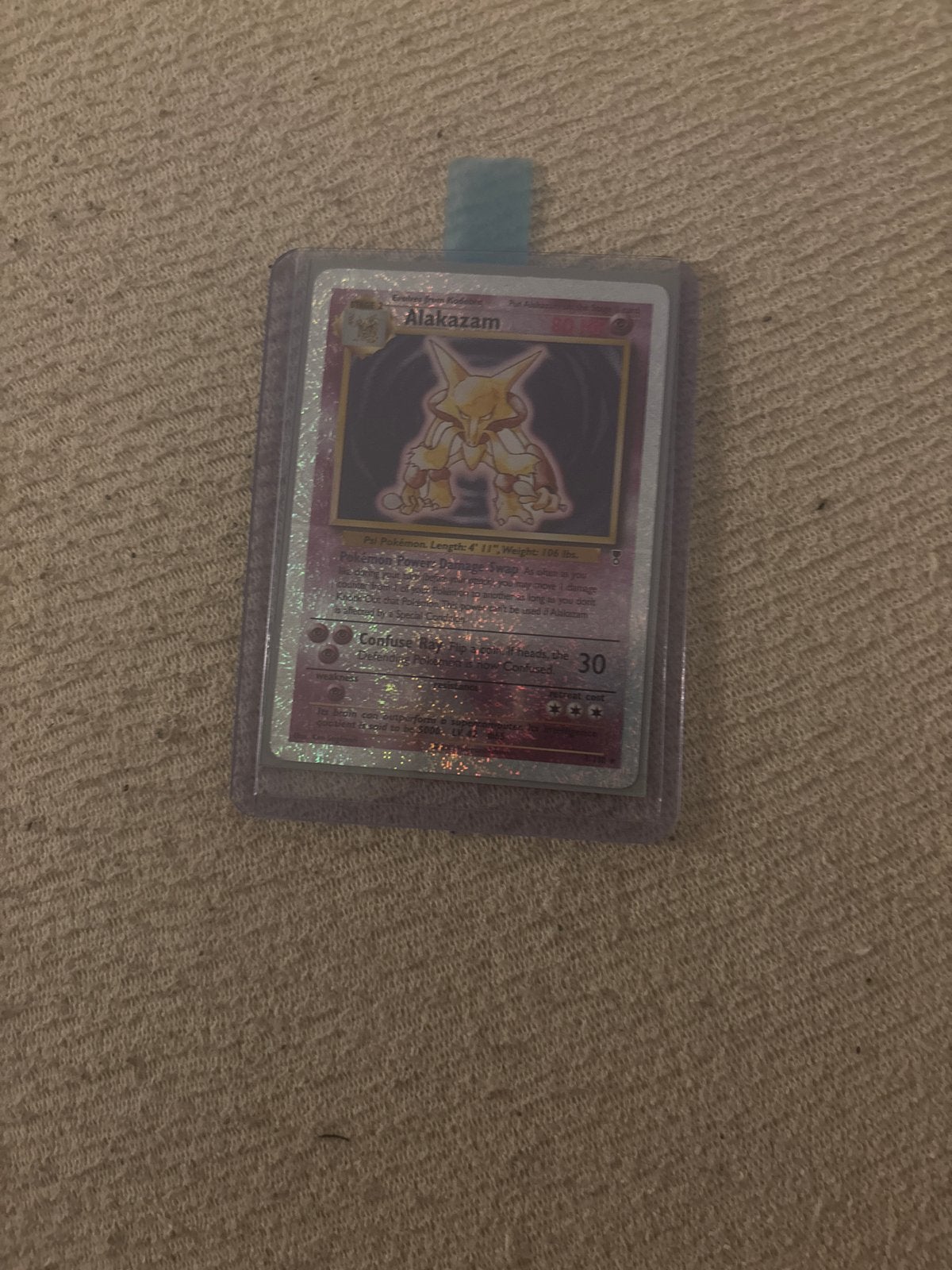 Alakazam Pokémon kaart - Base Set Holo, Hobby en Vrije tijd, Ophalen of Verzenden, Gebruikt, Losse kaart, Foil