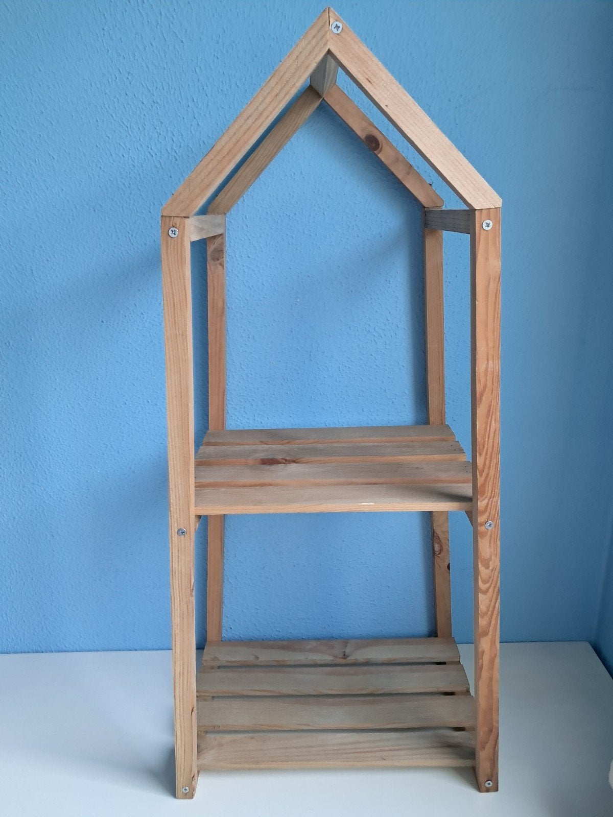 Houten plantenrek/etagère met twee planken., Ophalen of Verzenden, Zo goed als nieuw, Hout