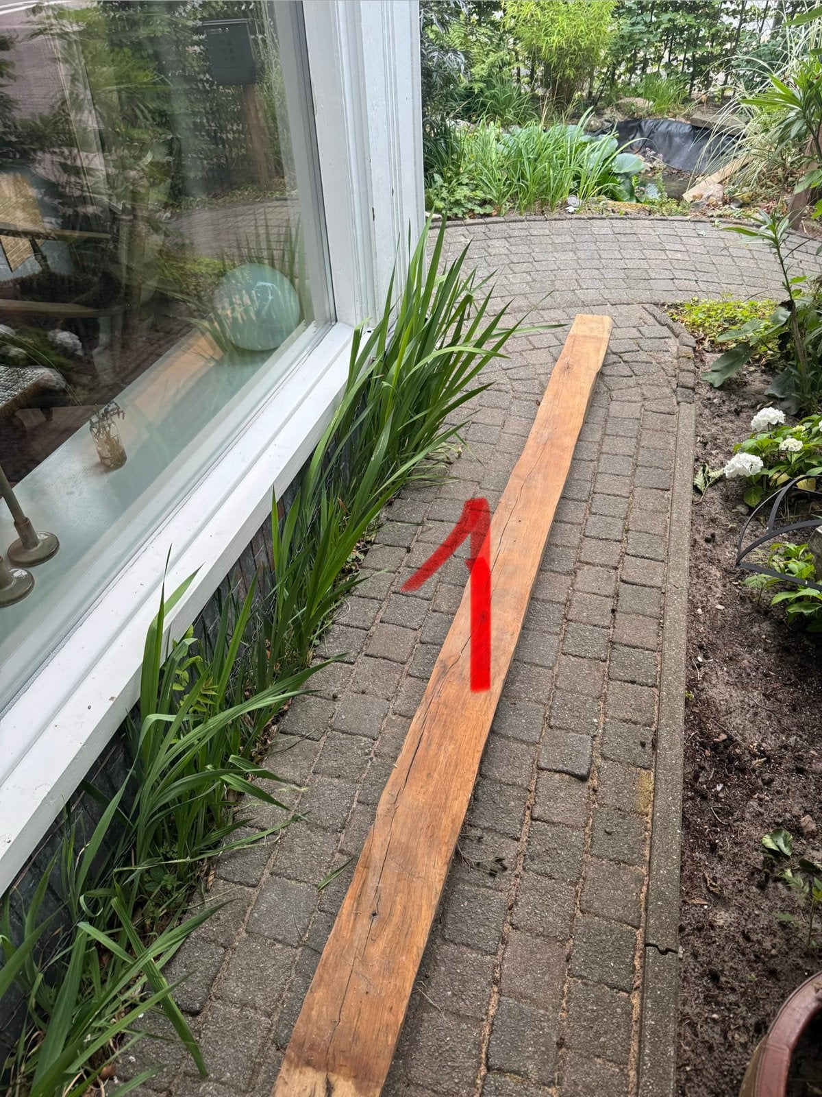 Oude eiken balken (en 2 grenen balken), Tuin en Terras, Palen, Balken en Planken, Zo goed als nieuw, Balken, 250 cm of meer, Ophalen