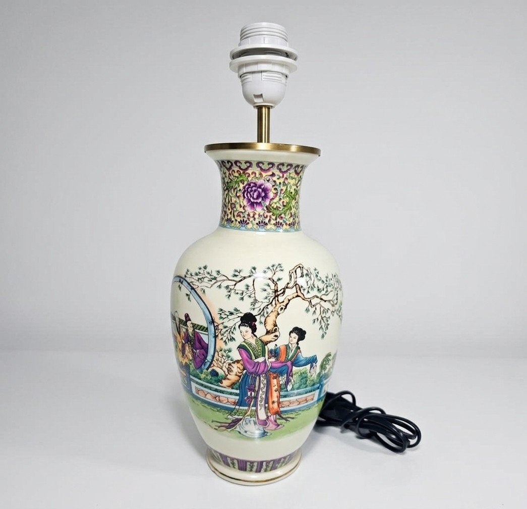 Prachtige Oosterse Porseleinen Lampenvoet, Ophalen of Verzenden, Design