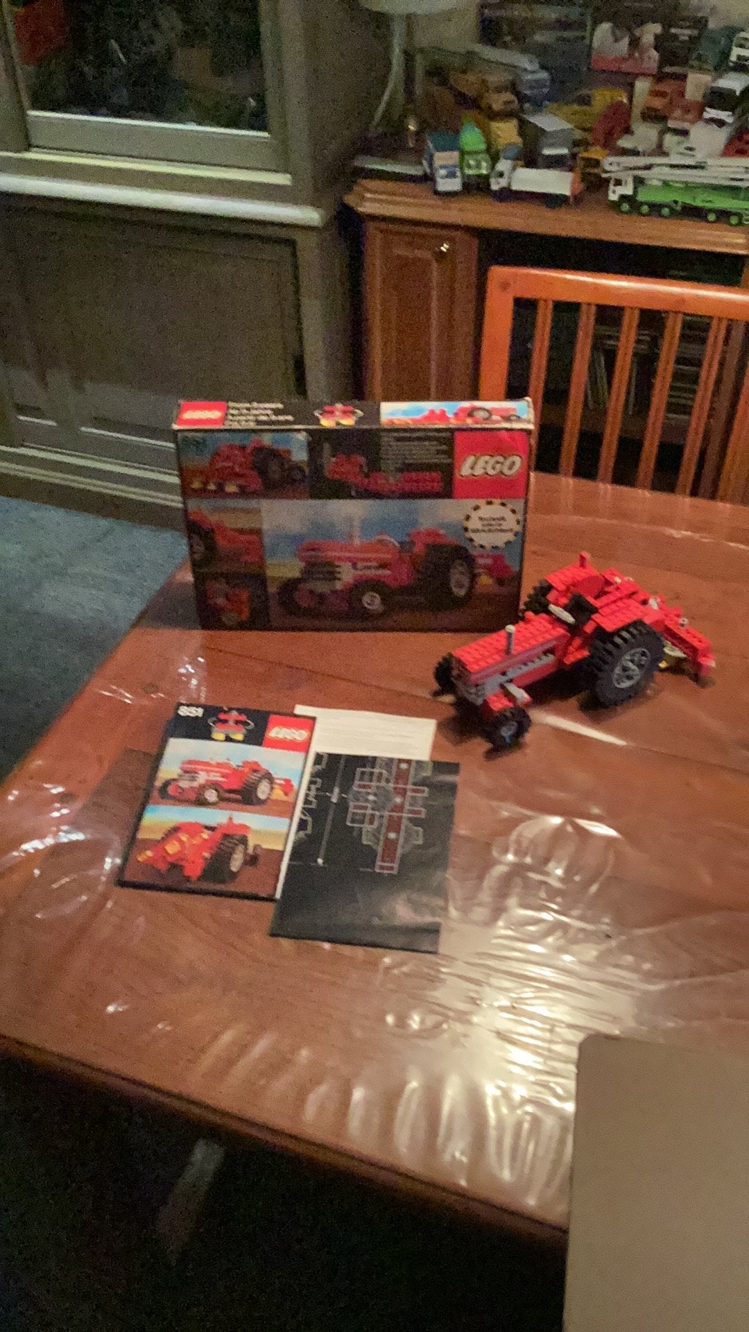 Technic lego set 851 Rode tractor met hooischudder, Compleet, Lego, Ophalen of Verzenden, Zo goed als nieuw