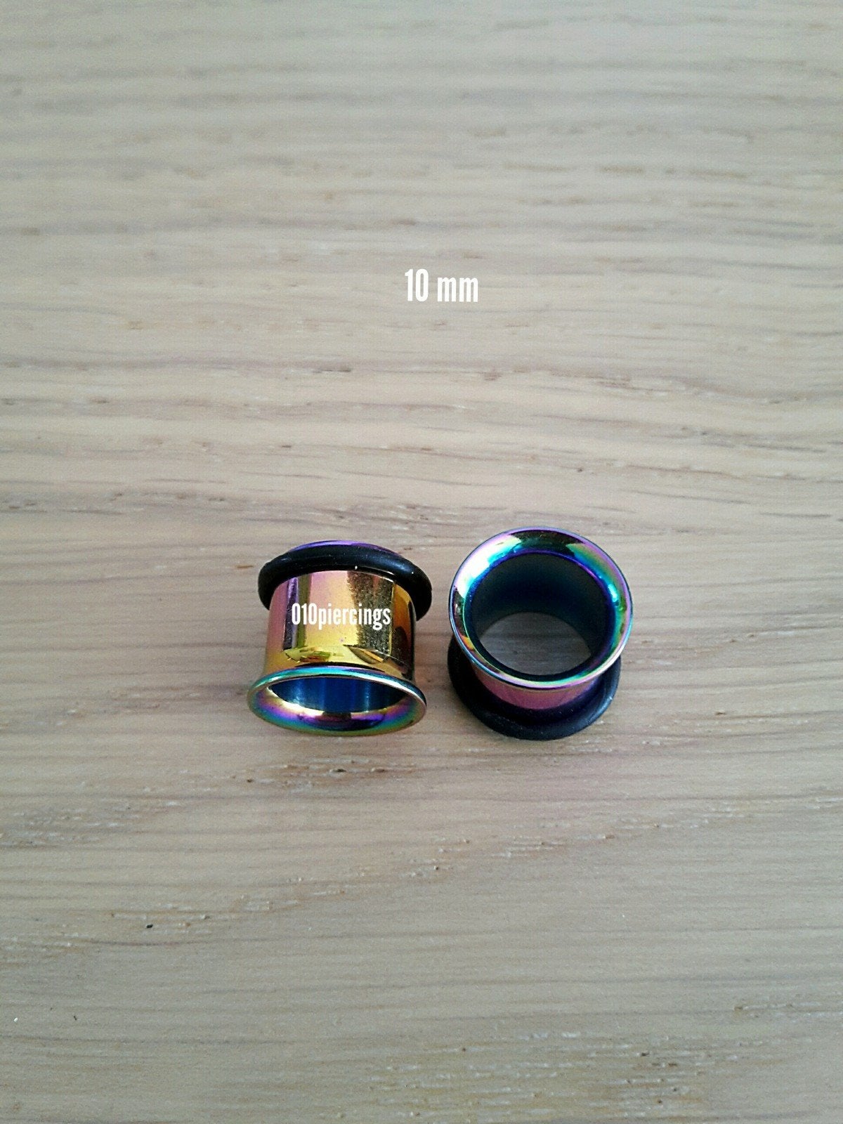Nieuwe tunnels, pluggen. Staal. Regenboog., Sieraden, Tassen en Uiterlijk, Piercings, Ophalen of Verzenden, Zo goed als nieuw