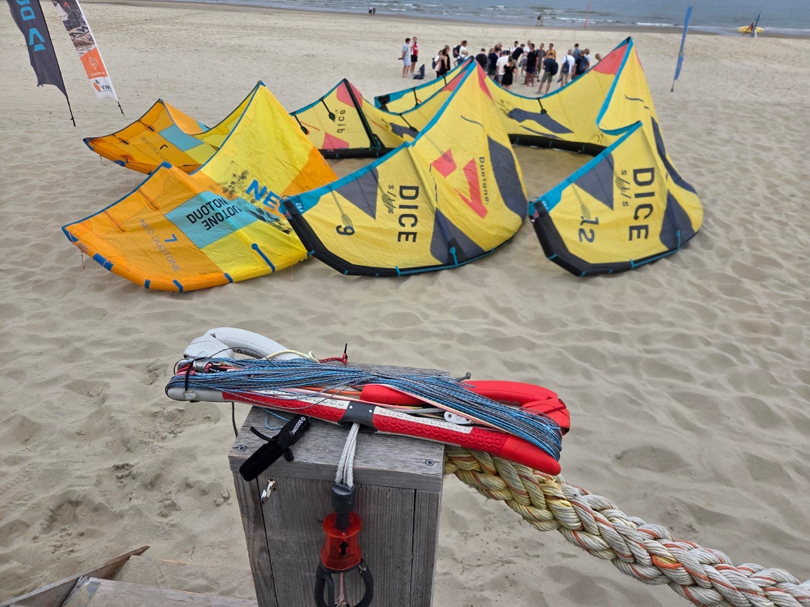 Duotone Kitesurf Set: Dice 9m, 12m & Neo 7m met Bar, Watersport en Boten, Kitesurfen, Geen board, Ophalen of Verzenden, 9 m²