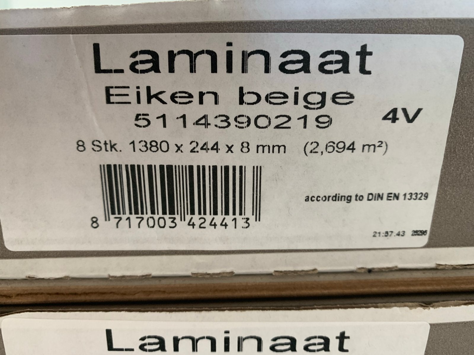 Extra breed laminaat Eiken beige - 21 m², Ophalen, 50 tot 150 cm, Nieuw, 10 m² of meer