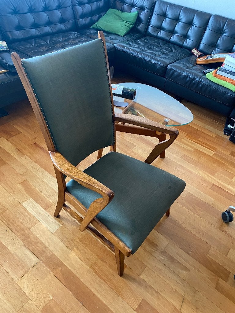 Vintage fauteuil Deens design, Huis en Inrichting, Fauteuils, Ophalen, Gebruikt, 75 tot 100 cm, 50 tot 75 cm