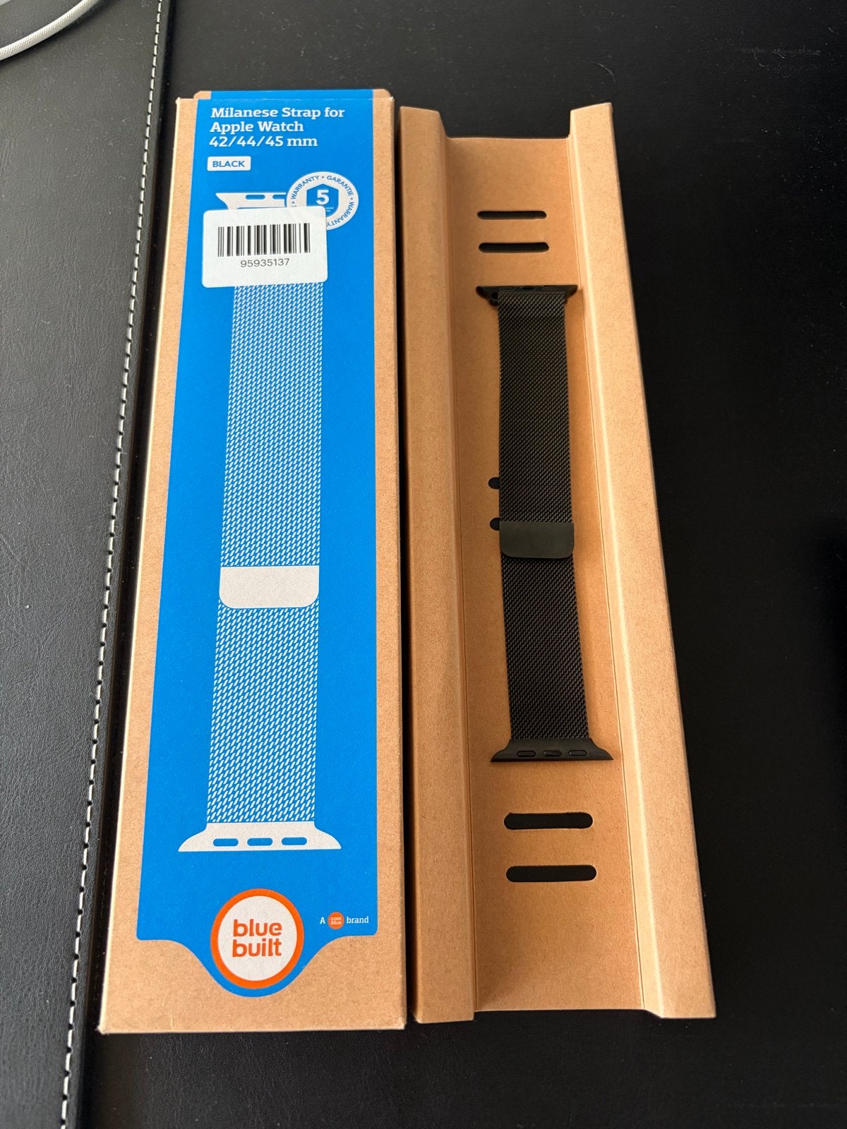 Milanese Band voor Apple Watch 42/44/45mm Zwart, Ophalen of Verzenden, Zo goed als nieuw, Zwart, IOS