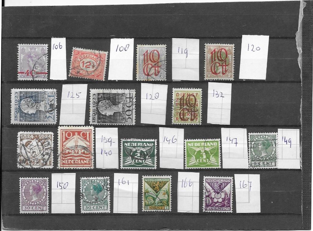 diverse zegels periode 1921-1925 o, Verzenden, T/m 1940, Gestempeld