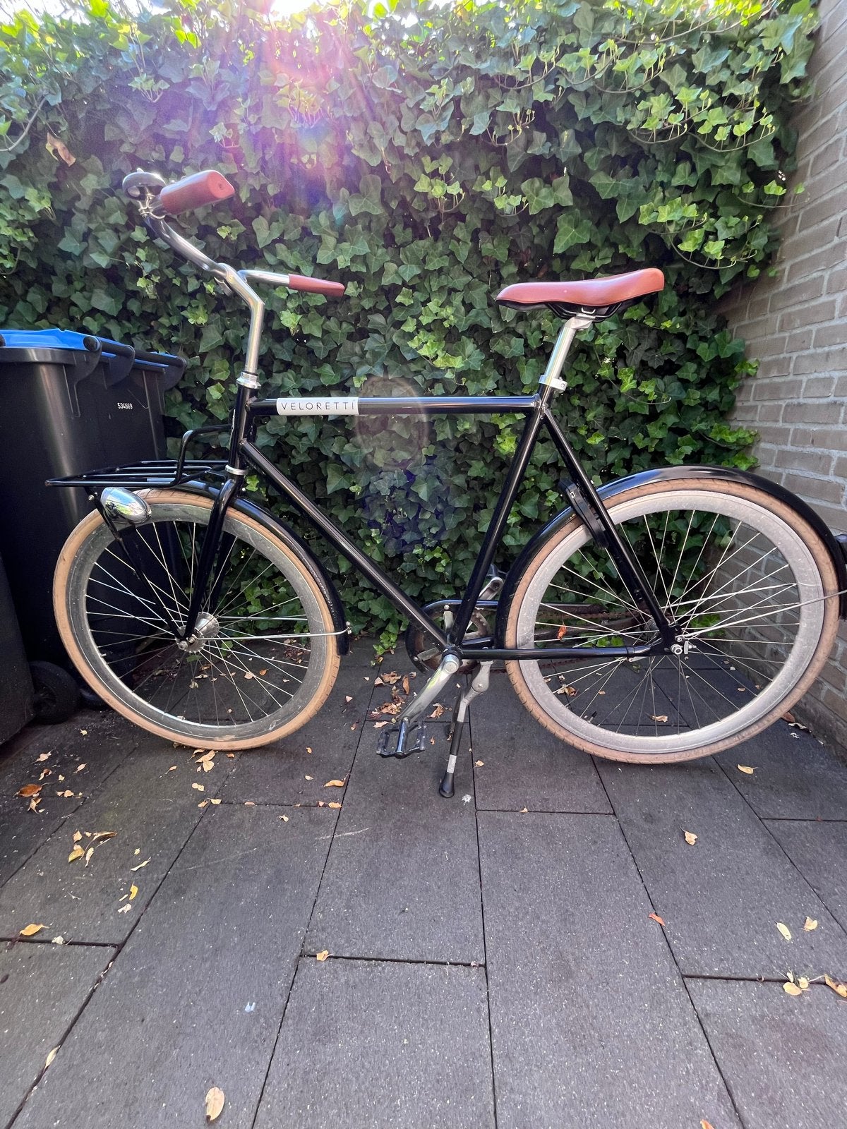 Veloretti fiets - Zwart, Fietsen en Brommers, Gebruikt, Velgrem, 53 tot 57 cm, Ophalen