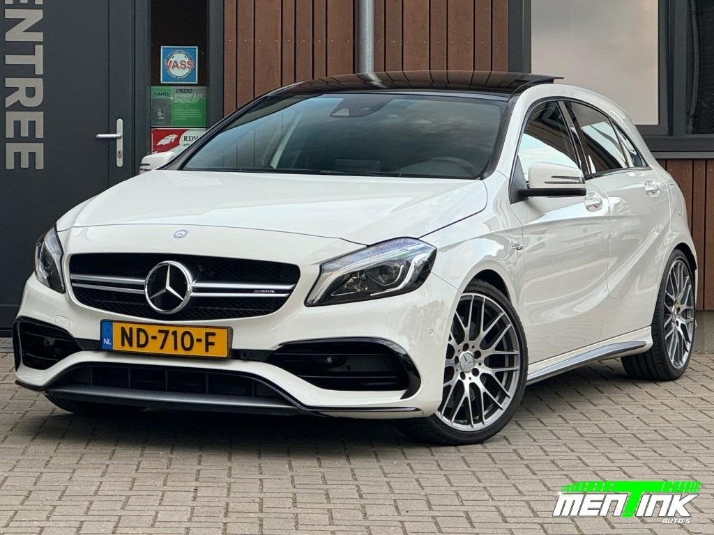 Mercedes-benz A-KLASSE A45 AMG 4- Matic ori NL Pano Distr. s, Auto's, Automaat, 4 cilinders, Wit, 1455 kg
