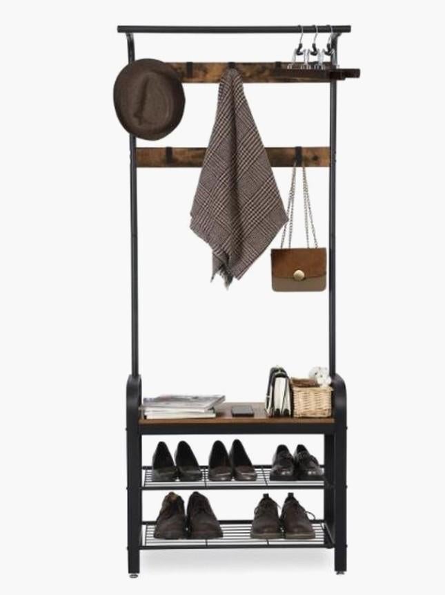 2 stuks! Kapstok met Schoenrek en Bankje - industrieel, Huis en Inrichting, Woonaccessoires | Kapstokken, Ophalen, Gebruikt, Metaal