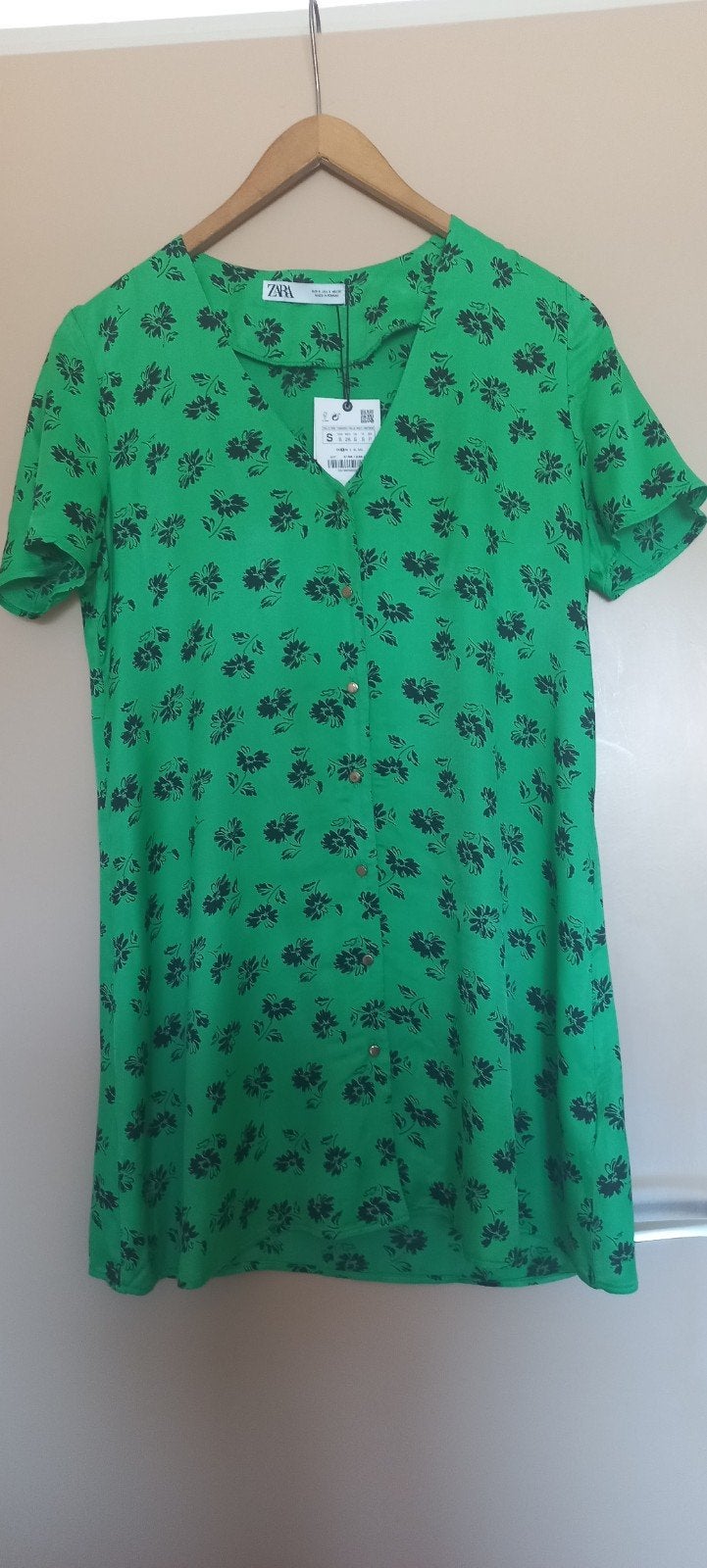 Groen met zwart jurkje mt S ZARA, Kleding | Dames, Jurken, Zara, Nieuw, Ophalen of Verzenden, Maat 36 (S)