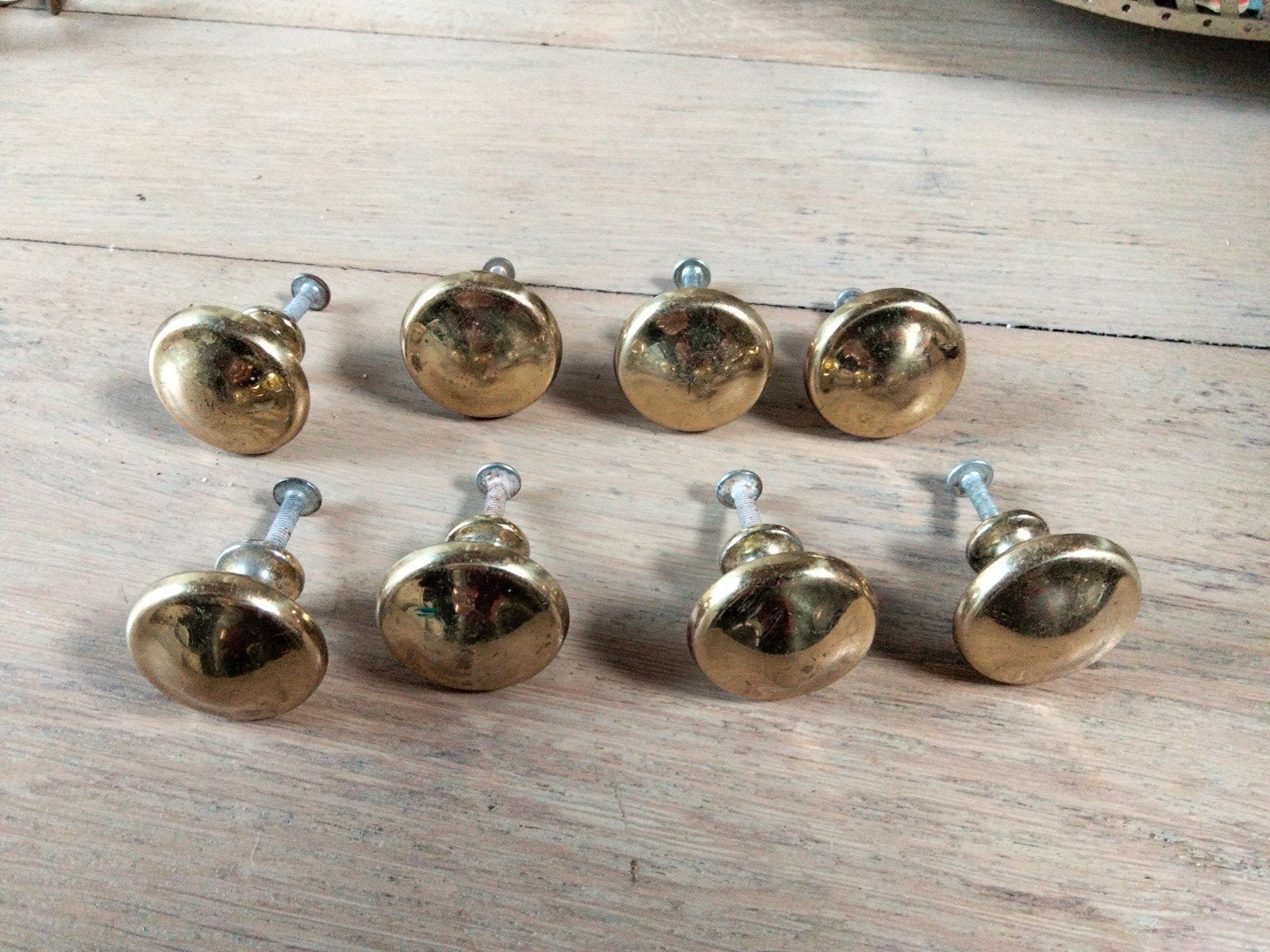 Set van 8 messing knoppen voor meubels of deuren, Ophalen of Verzenden