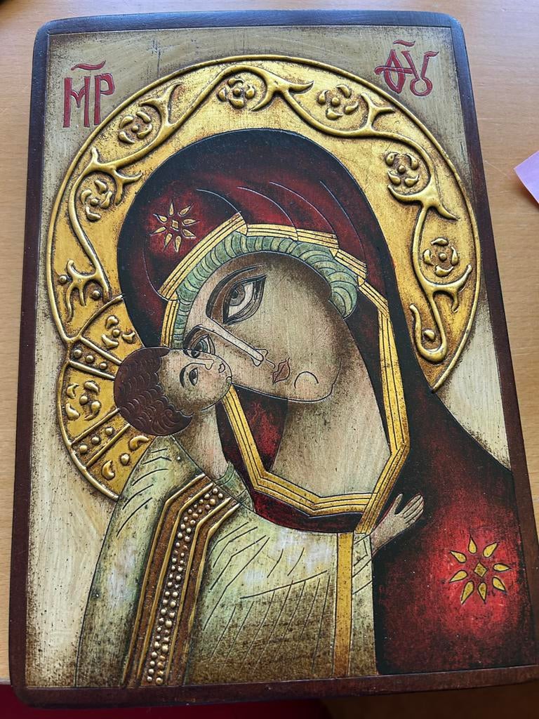 Icoon Moeder Gods met Kind - 26x18 cm, Ophalen of Verzenden
