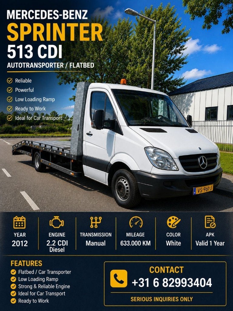 Mercedes-Benz Sprinter 2.2 CDI 2012 Wit, Auto's, Stof, 129 pk, Wit, Mercedes-Benz
