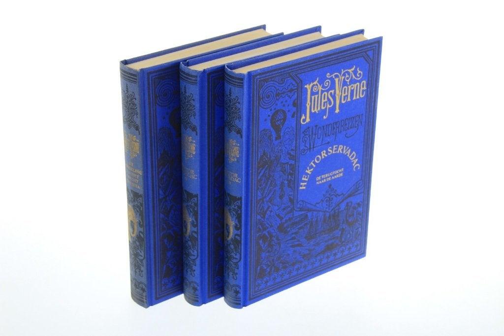 3 Jules Verne's Geïllustreerde Wonderreizen (blauwe bandjes), Boeken, Ophalen of Verzenden, Gelezen, Jules Verne