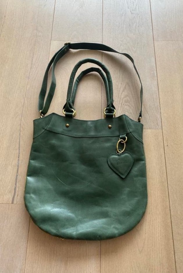 Fab. Tas groen leer nieuwstaat ook crossbody, Ophalen of Verzenden, Zo goed als nieuw, Groen, Shopper