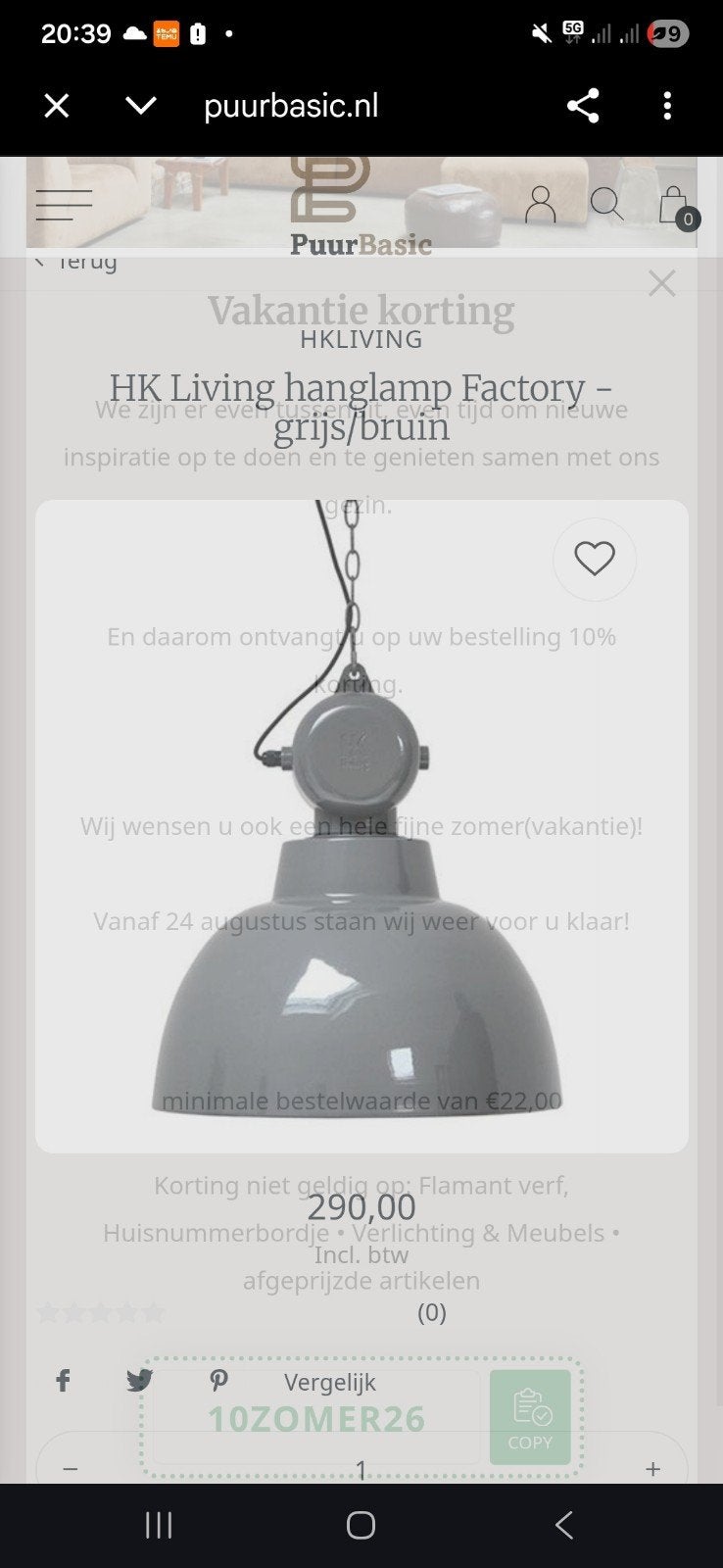 Mooie industriële hanglamp fabriekslamp vintage, Gebruikt, E27 (groot), Ophalen of Verzenden, Industrieel, Vintage