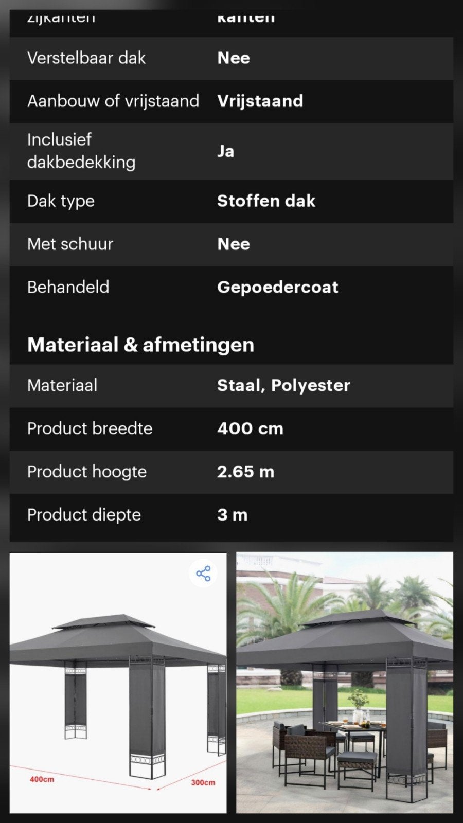Paviljoen, Ophalen, Minder dan 4 meter, Nieuw, Minder dan 5 meter