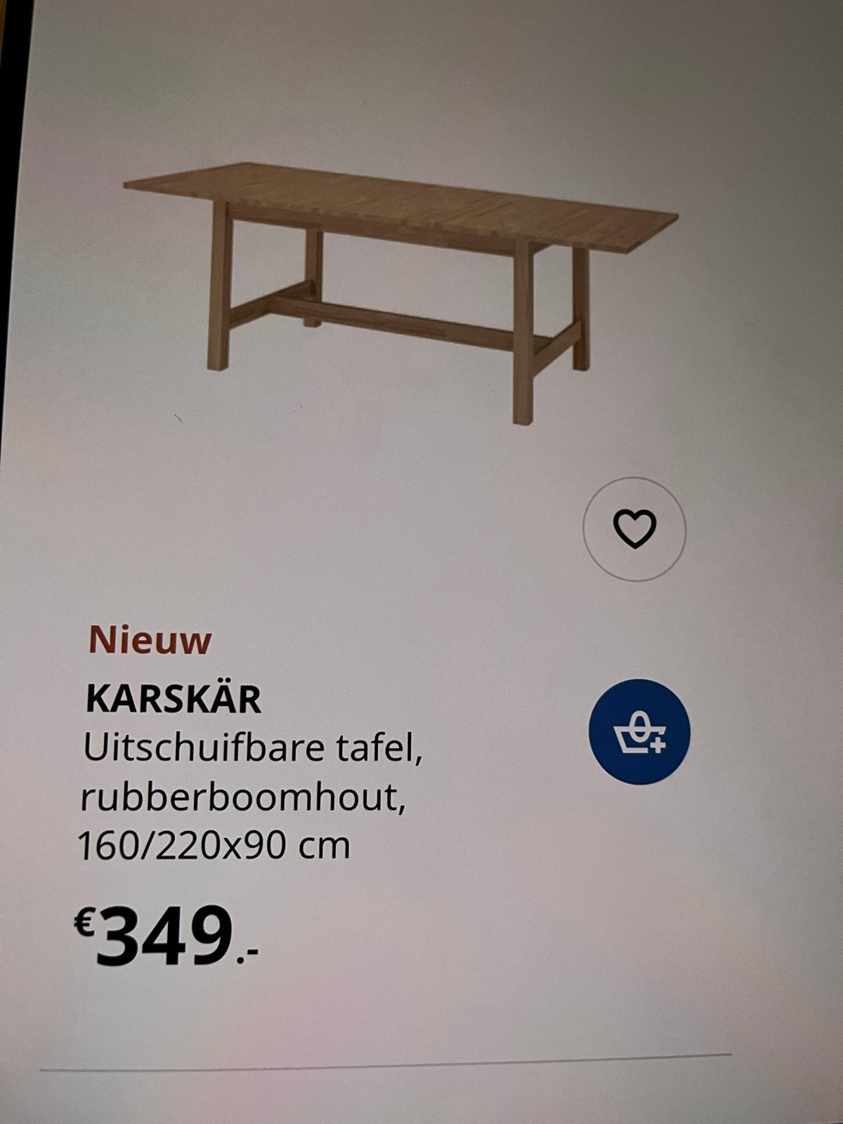 IKEA KARSÄR Uitschuifbare tafel, zo goed als nieuw, Ophalen, 50 tot 100 cm, Zo goed als nieuw, Vijf personen of meer