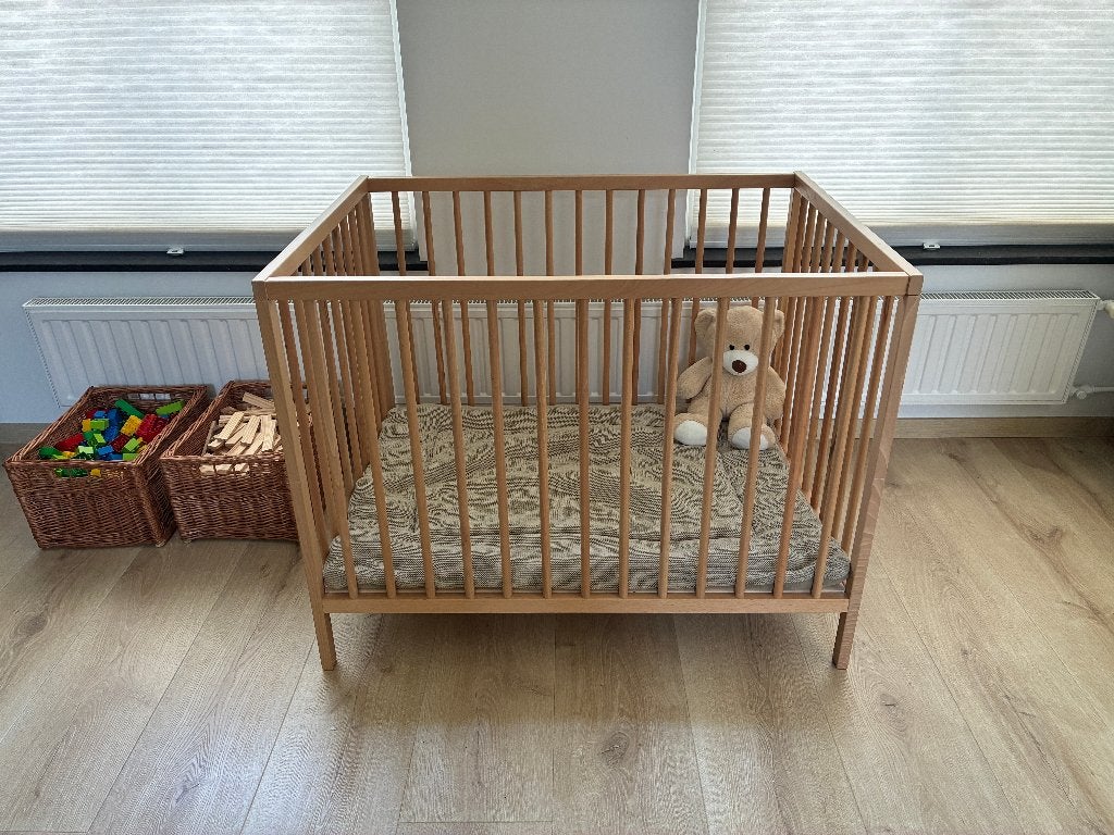 Prénatal baby box + boxkleed Jollein, Ophalen, Zo goed als nieuw, Rechthoekig, In hoogte verstelbaar