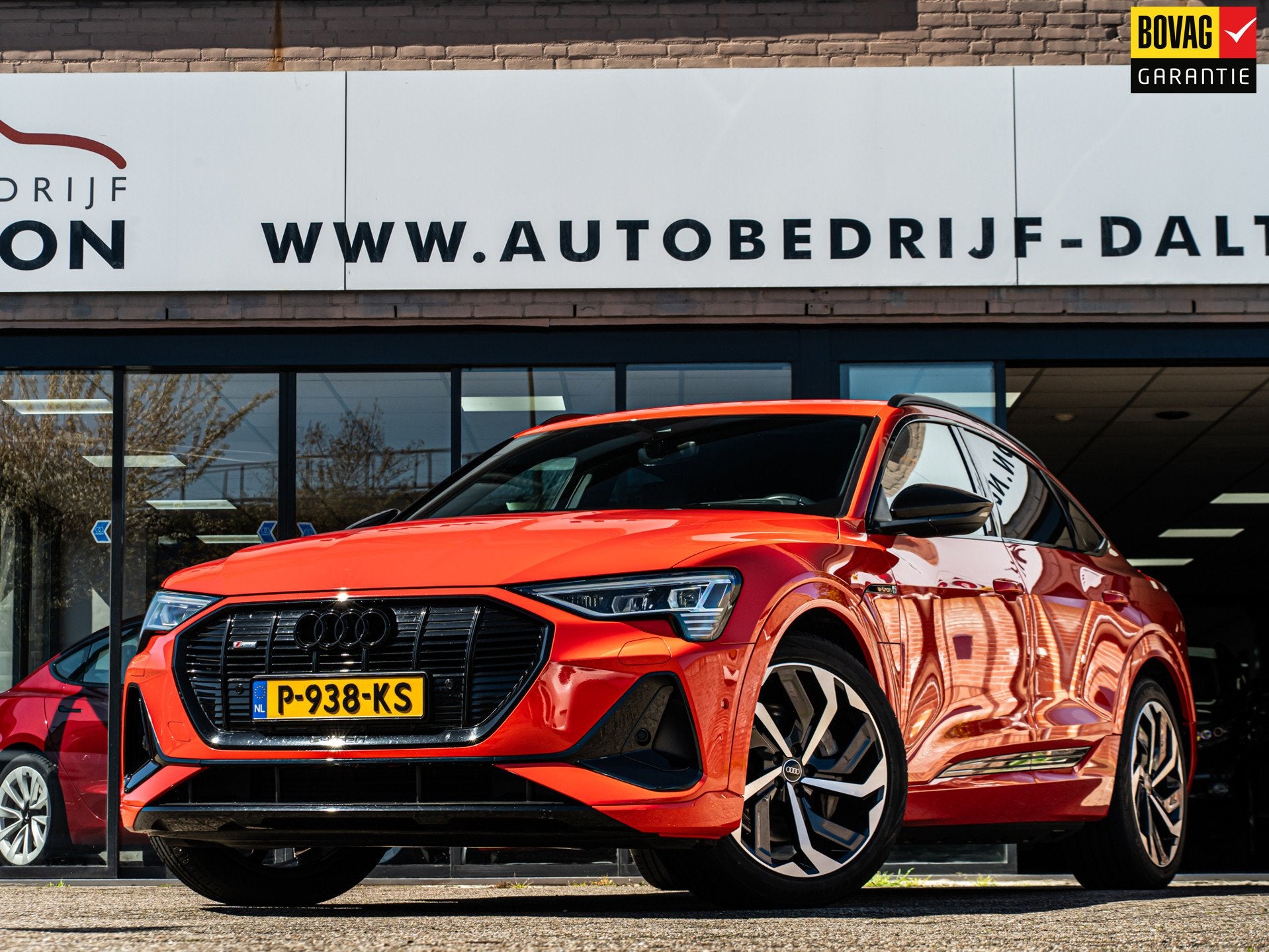 Audi E-tron Sportback 55 quattro S 95 kWh SOH 94,3 % S-LINE, Auto's, Audi, Automaat, 131 €/maand, Zwart, 95 kWh
