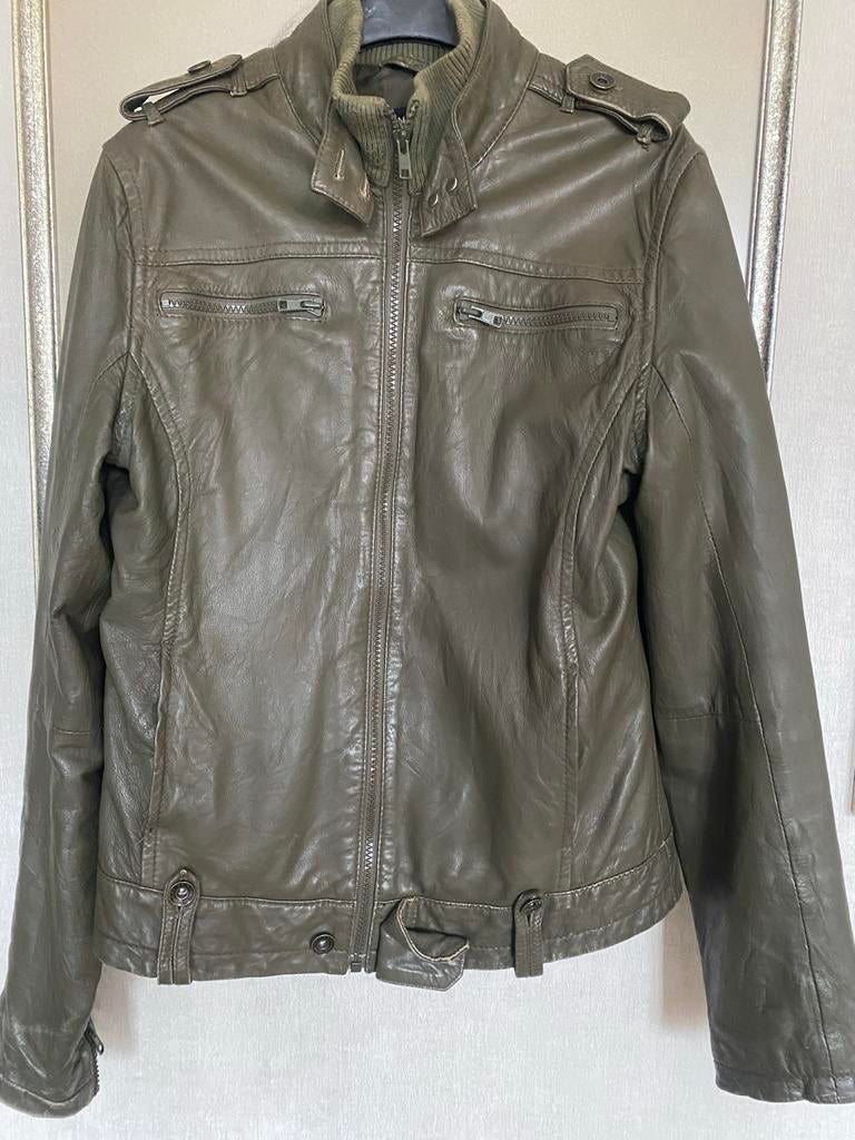 Arma Leren Jasje Military Groen Maat 38/40, Kleding | Dames, Jassen | Winter, Ophalen of Verzenden, Gedragen, Maat 38/40 (M), Groen