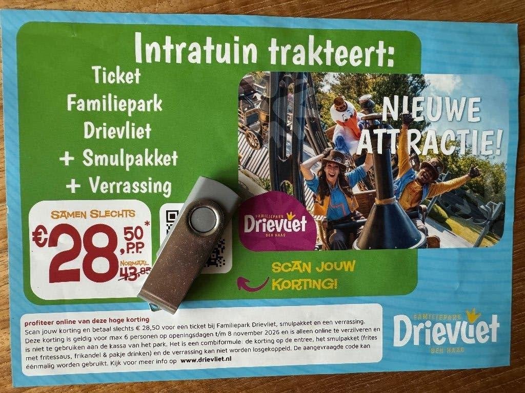 Kortingsbon Drievliet, Tickets en Kaartjes, Drie personen of meer, Arrangement, Kortingskaart