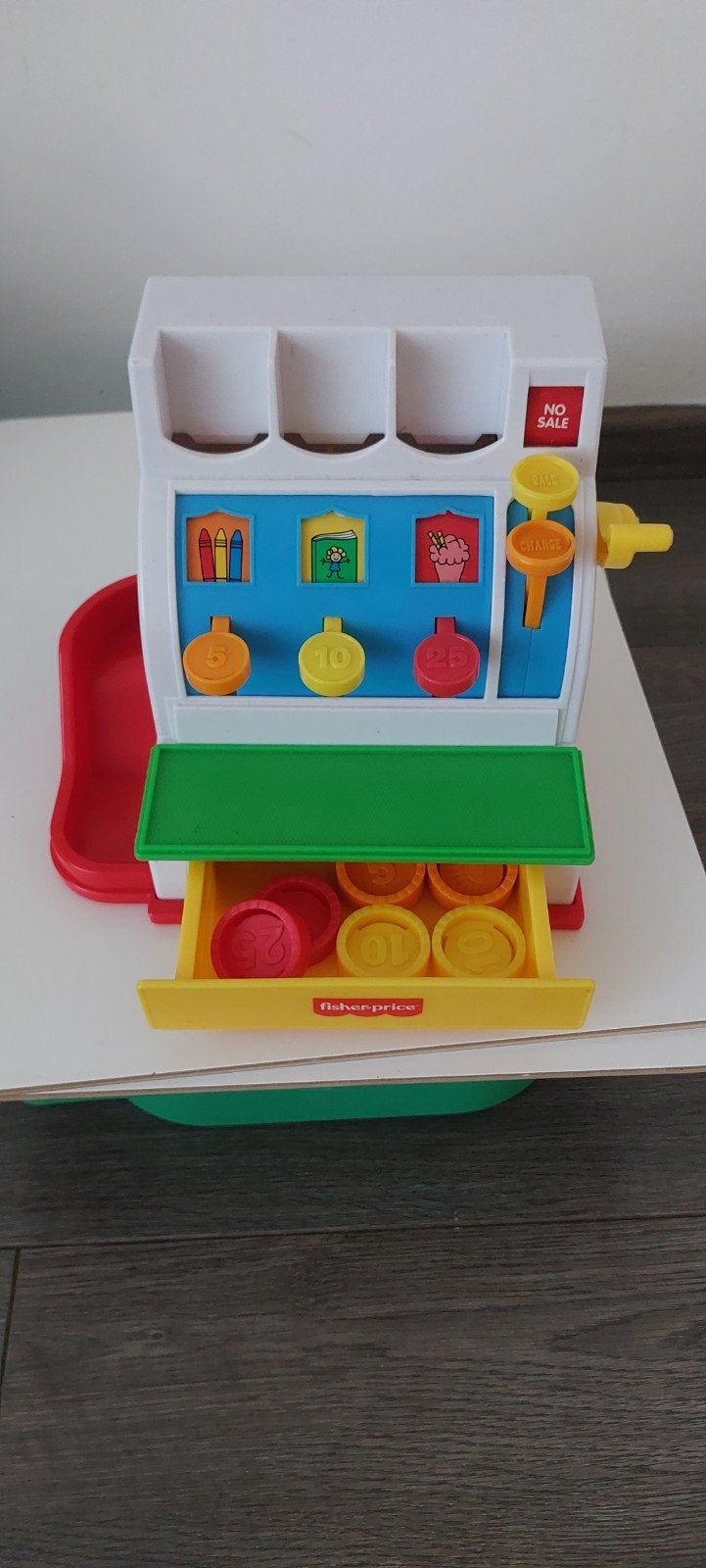 Fisher Price kassa met 6 munten, Kinderen en Baby's, Speelgoed | Fisher-Price, Ophalen, Gebruikt, Speelset, Met geluid