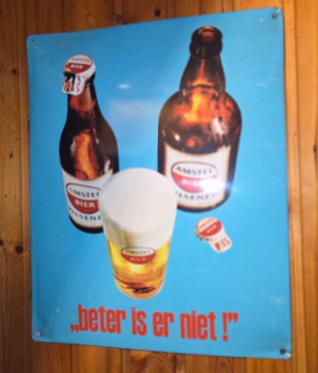 Amstel Bier reclame oud, Ophalen, Gebruikt, Reclamebord
