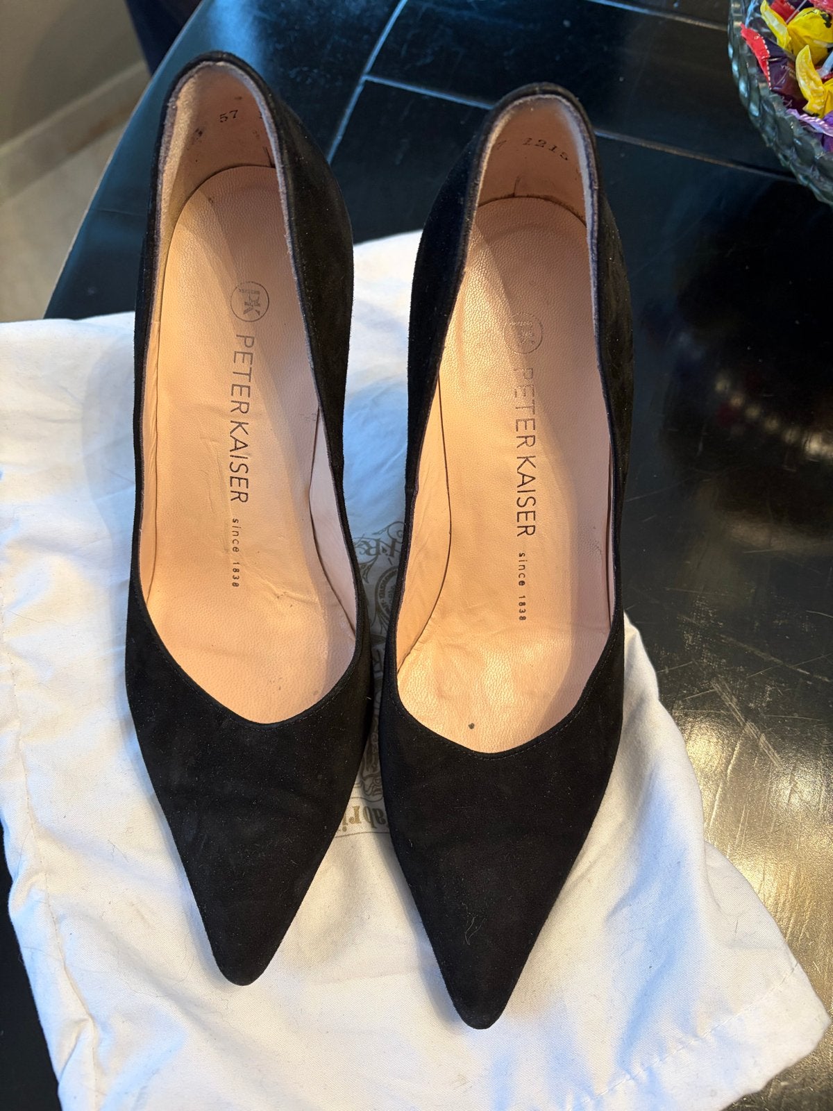 Peter Kaiser zwarte suède pumps - Maat 36, Ophalen of Verzenden, Zo goed als nieuw, Zwart, Pumps
