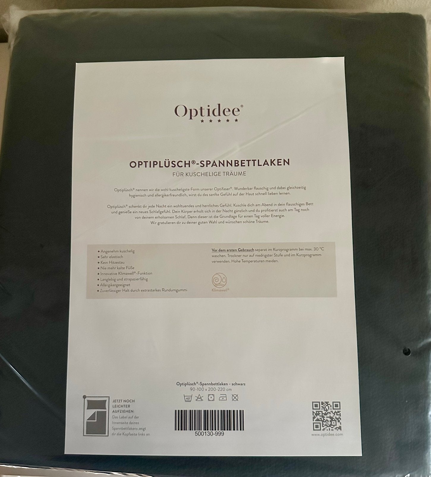 Optidee optipluche hoeslaken 90x200 zwart. Nieuw, Ademend, Eenpersoons, Nieuw, Ophalen of Verzenden