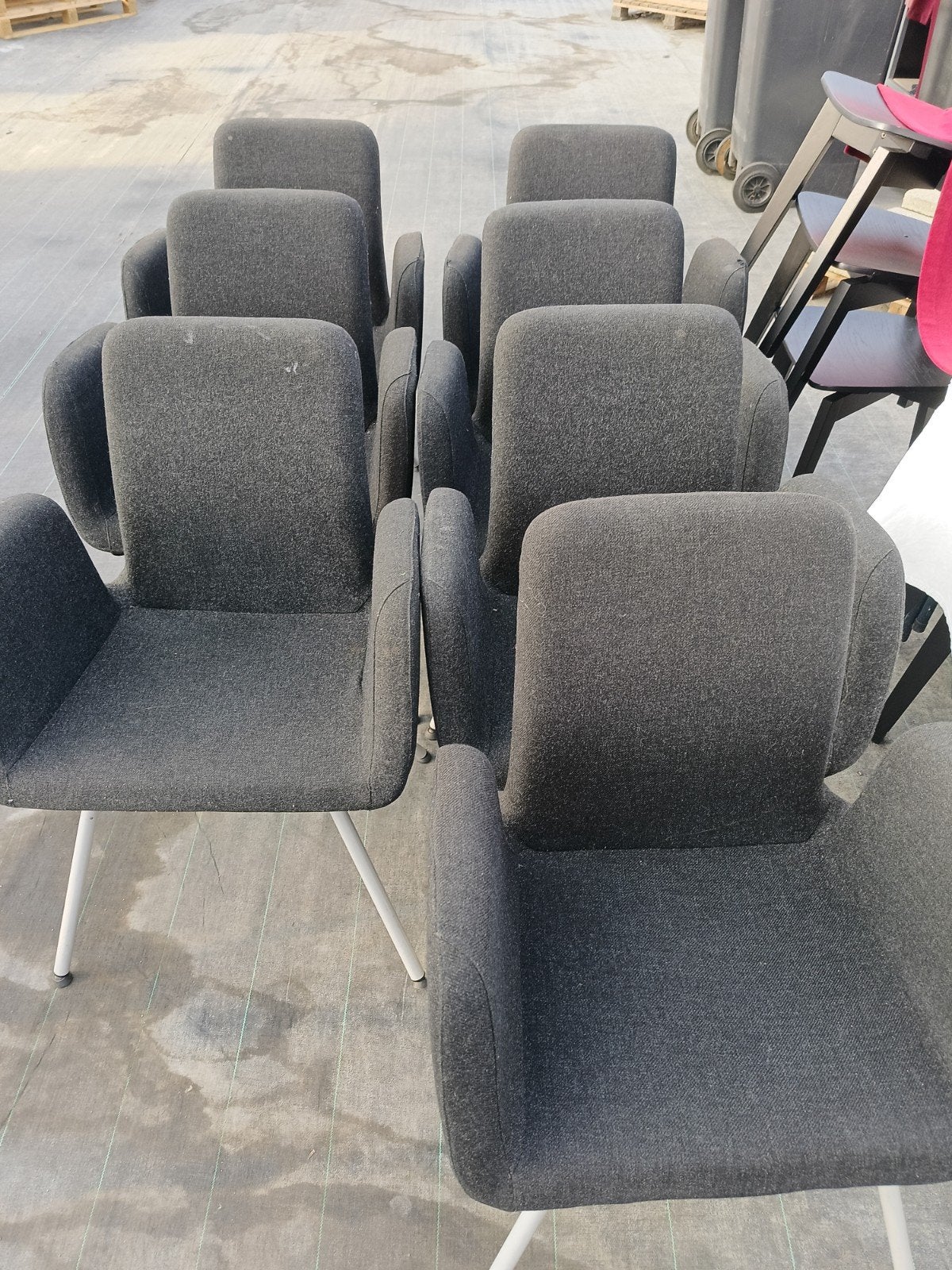 7x Ikea Patrik stoelen, zwart, gebruikt, Gebruikt, Zwart, Stof, Vijf, Zes of meer stoelen