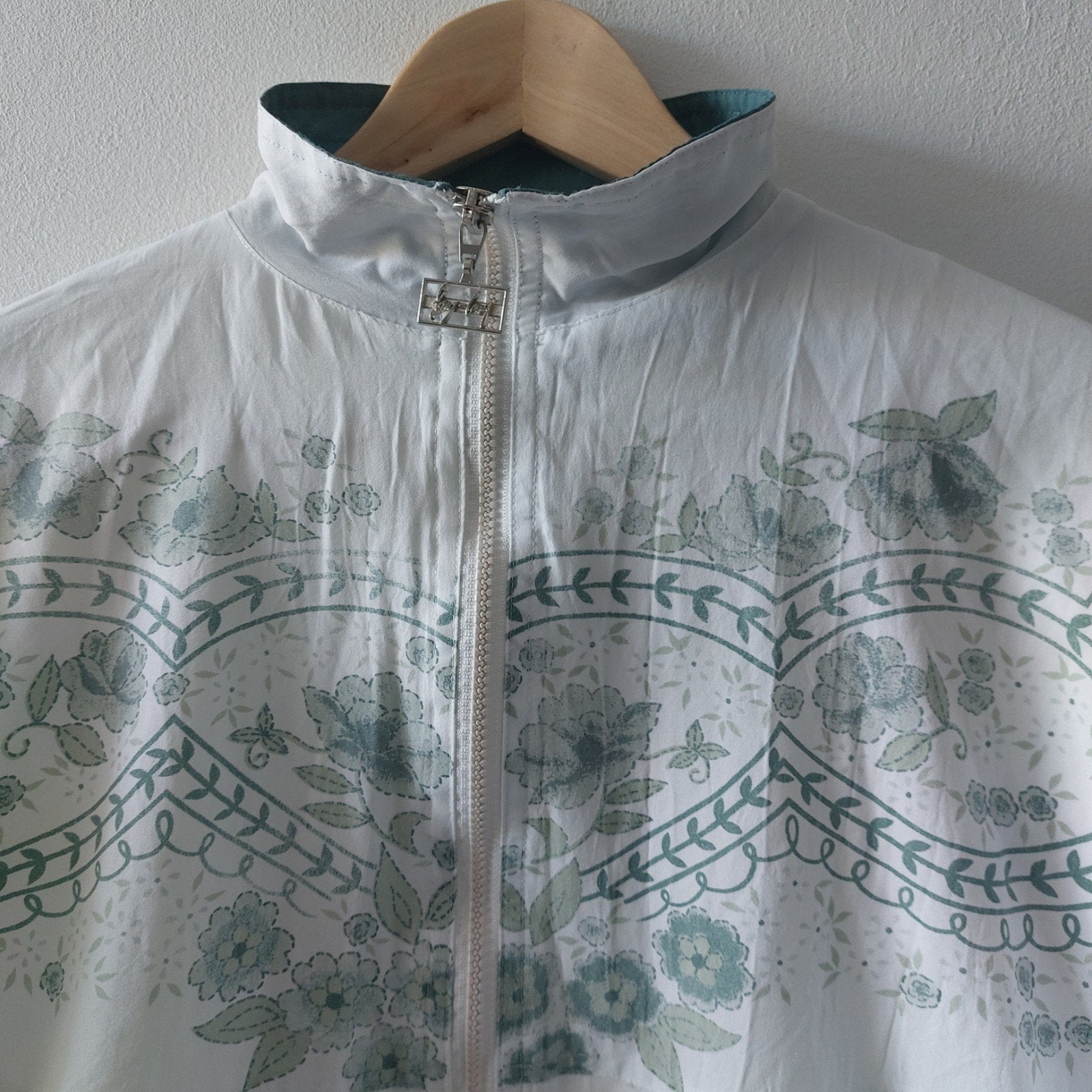 Vintage 80s/90s Fong Leng oversized sportswear jacket S/M, Fong Leng, Ophalen of Verzenden, Gedragen, Wit
