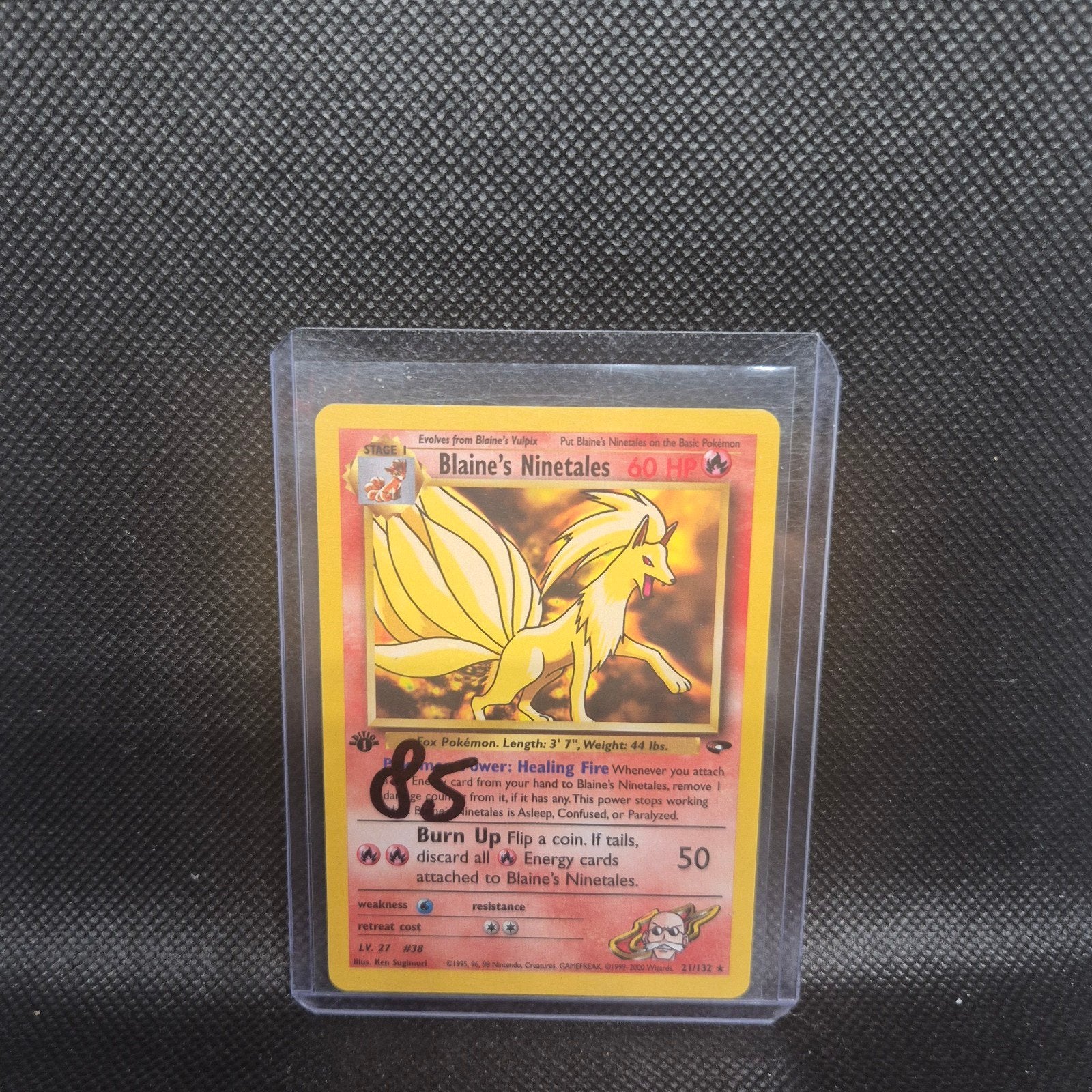 Blaine's Ninetales Gym 1st Edition, Hobby en Vrije tijd, Verzamelkaartspellen | Pokémon, Ophalen of Verzenden, Zo goed als nieuw