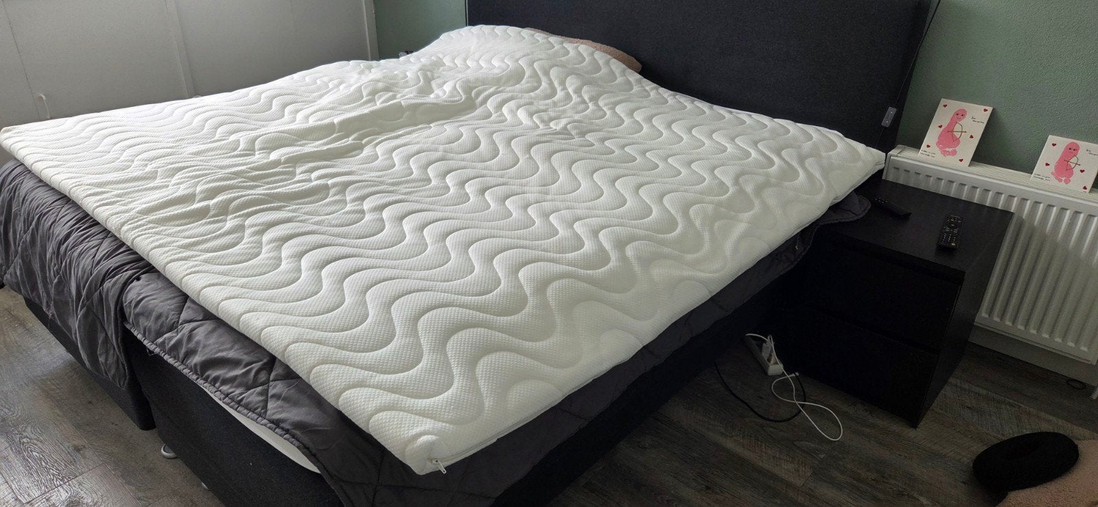 Koudschuim topper 5cm, 180x200cm, Ophalen, Wit, Tweepersoons, Zo goed als nieuw