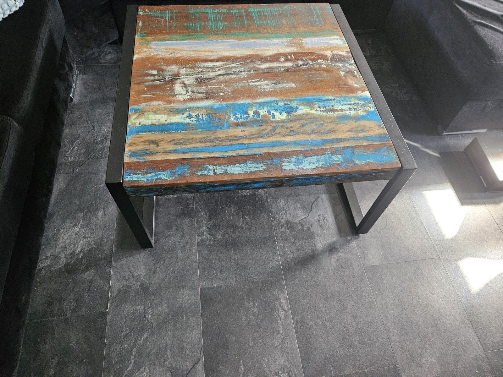Industriële salontafel, Huis en Inrichting, Gebruikt, 50 tot 100 cm, Vierkant, 50 tot 100 cm