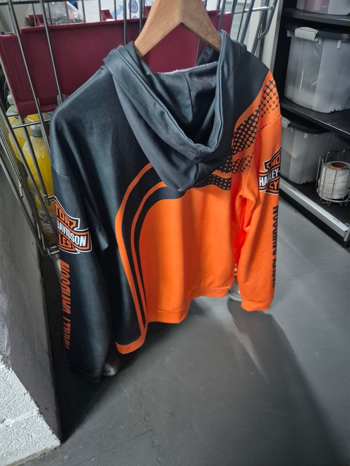 Harley-Davidson Hoodie - Oranje & Zwart, Ophalen of Verzenden, Zo goed als nieuw, Harley-Davidson