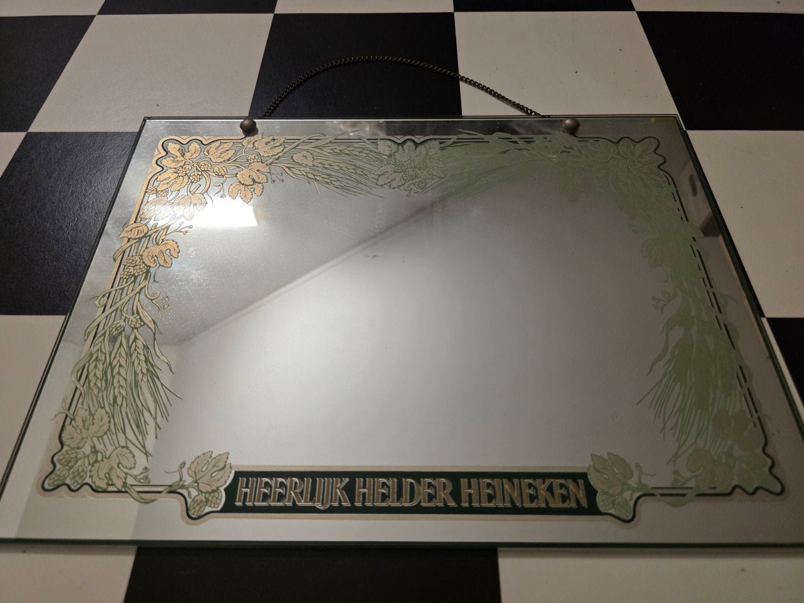 Heineken spiegel, Ophalen, Gebruikt, Reclamebord, Plaat of Schild, Heineken