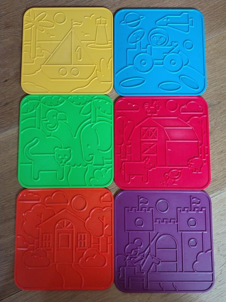 6 reliëf sjablonen tupperware, Kinderen en Baby's, Speelgoed | Educatief en Creatief, Ophalen of Verzenden