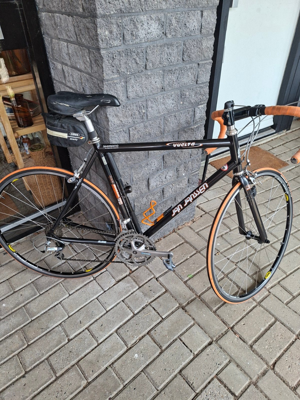 Jan Janssen Vuelta racefiets, zwart/oranje, Gebruikt, Velgrem, Aluminium, Meer dan 20 versnellingen