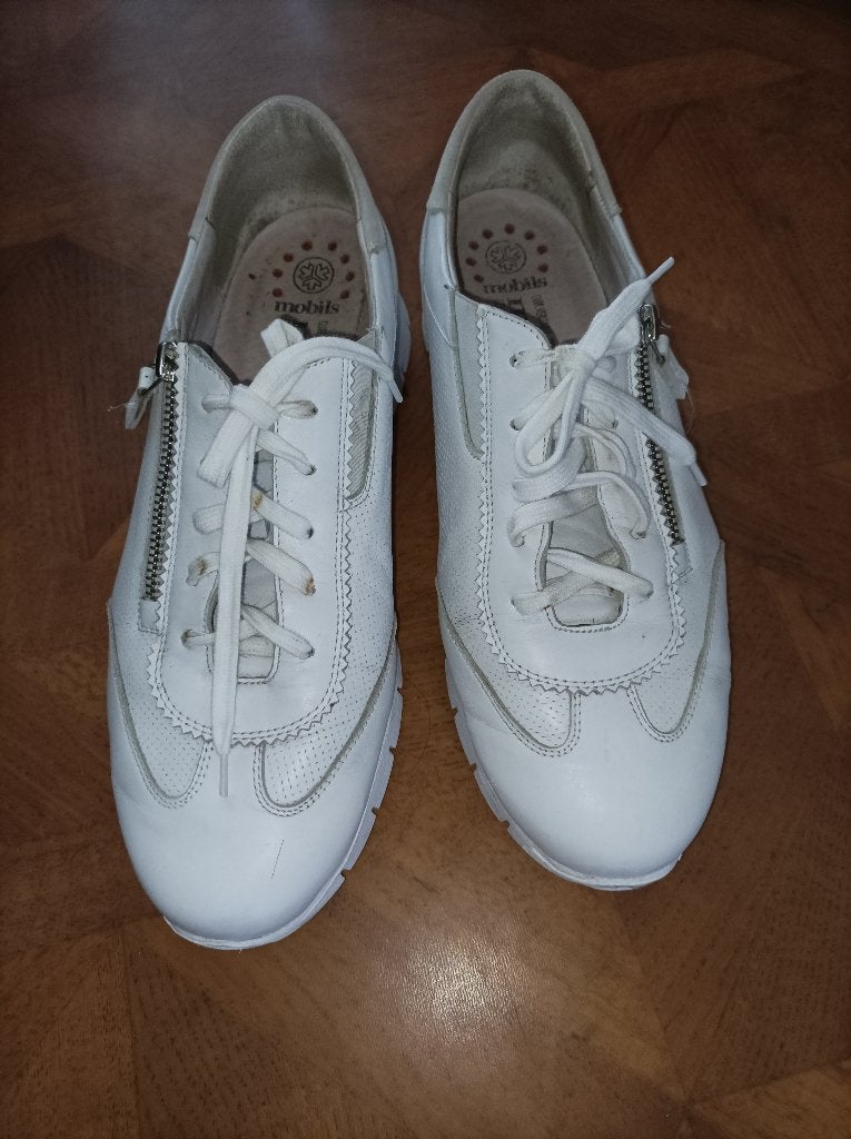 Mephisto Mobils leren sneakers wit maat 8 /41,5, Wit, Ophalen of Verzenden, Mobils, Sneakers of Gympen