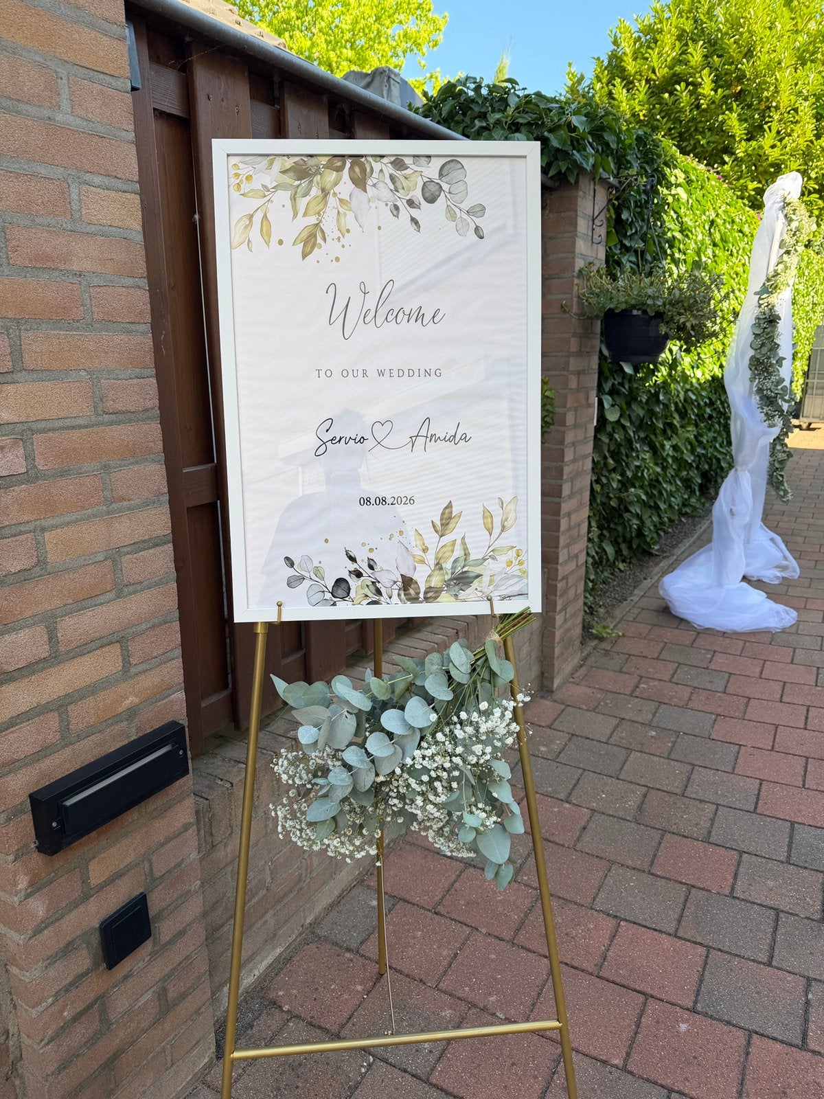 Gouden standaard voor welkomstbord bruiloft, Ophalen, Zo goed als nieuw, Overige typen