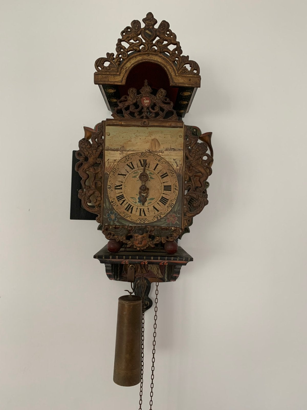 Prachtige antieke Friese staartklok., Ophalen