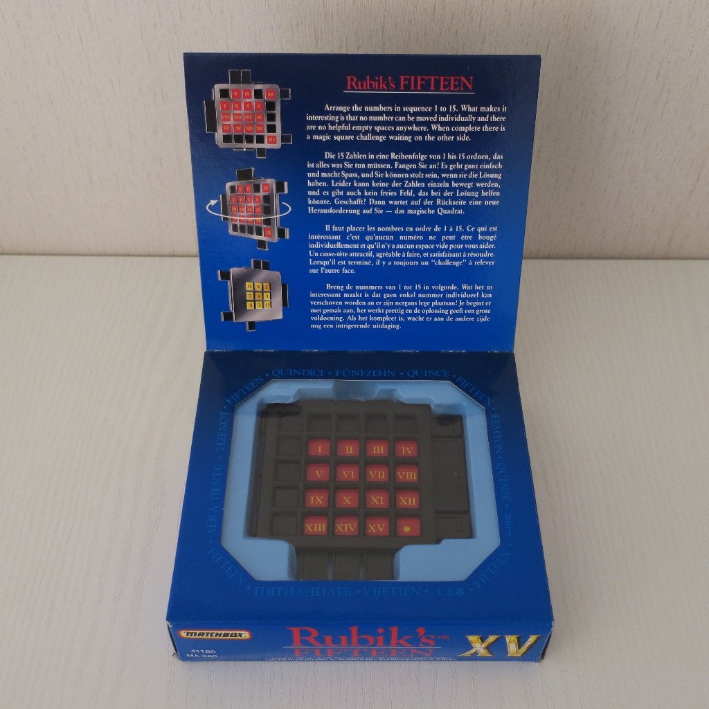 Vintage Rubik’s Fifteen / Rubiks XV puzzel - Matchbox 1990, Ophalen of Verzenden, Minder dan 500 stukjes, Gebruikt, Rubik's of 3D-puzzel