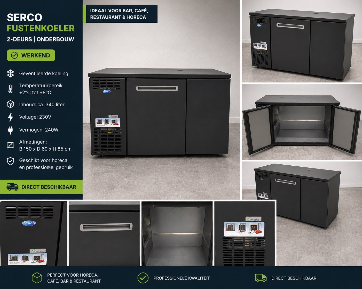 Serco Barkoeling / Fustenkoeling – 820L – Werkend, Ophalen