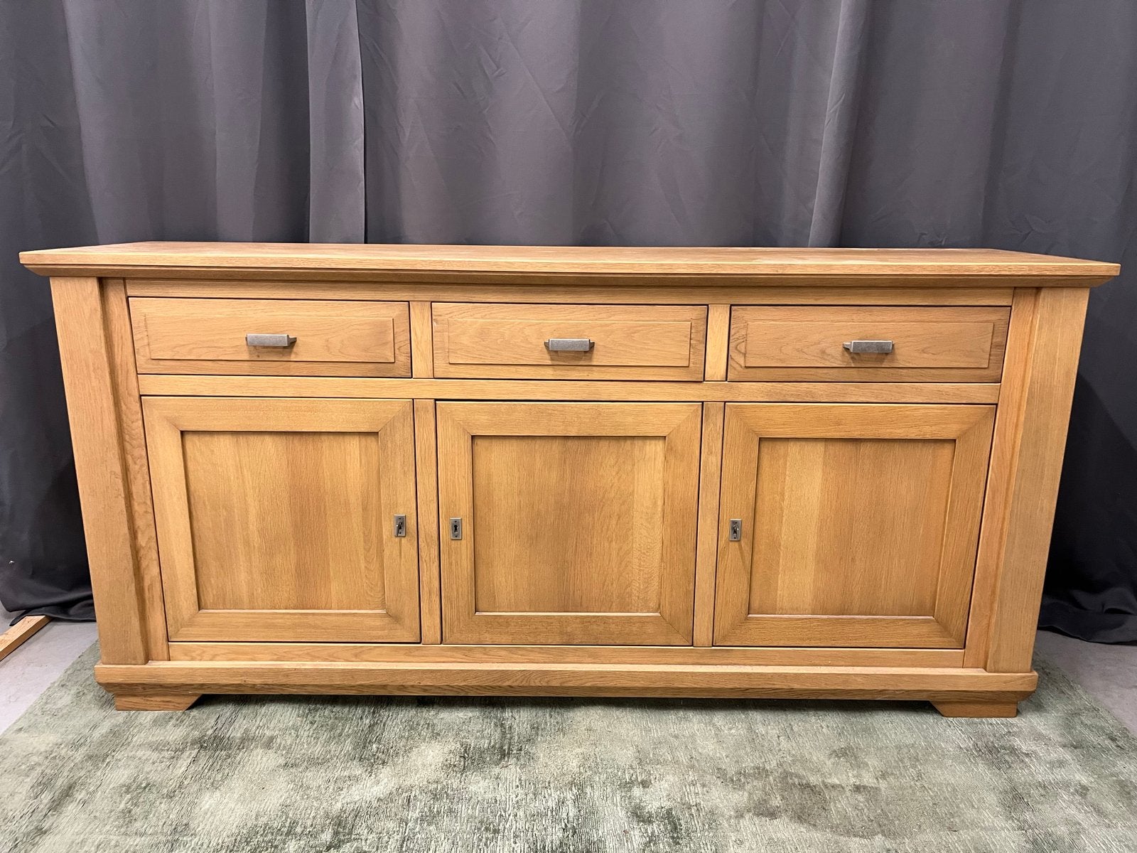 Eikenhouten dressoir / landelijke buffetkast, Ophalen, 150 tot 200 cm, Eikenhout, Nieuw