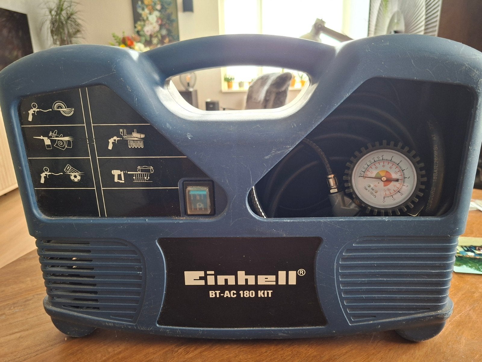 Einhell BT-AC 180 Kit draagbare compressor, Minder dan 25 liter, Ophalen of Verzenden, Minder dan 200 liter/min, Olievrij